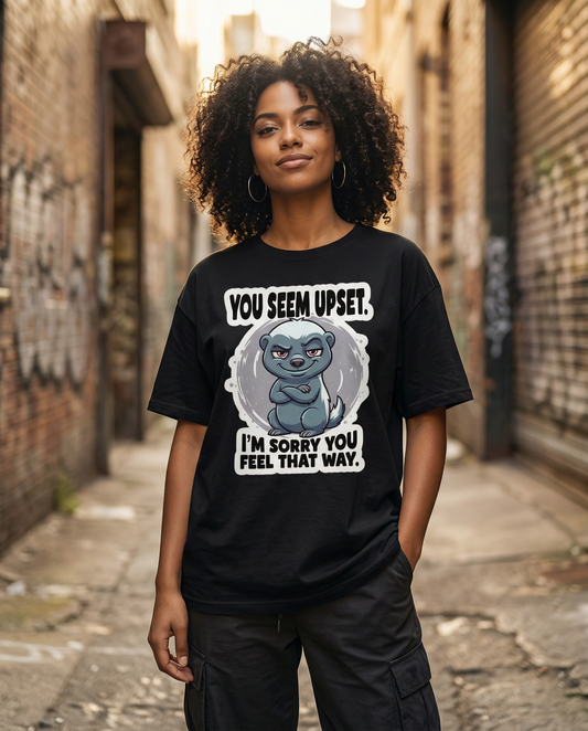 DreamTees | "Honey Badger Mood" Sarcastic Graphic Unisex Classic Crew T-Shirt