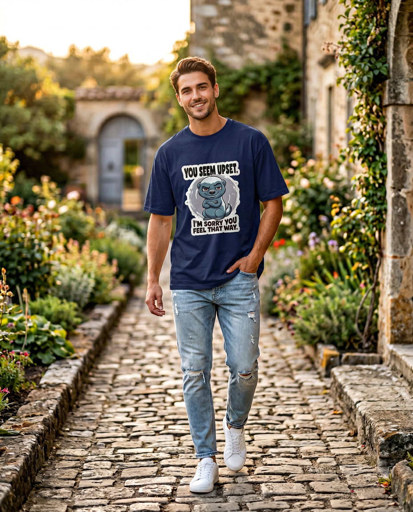 DreamTees | "Honey Badger Mood" Sarcastic Graphic Unisex Classic Crew T-Shirt