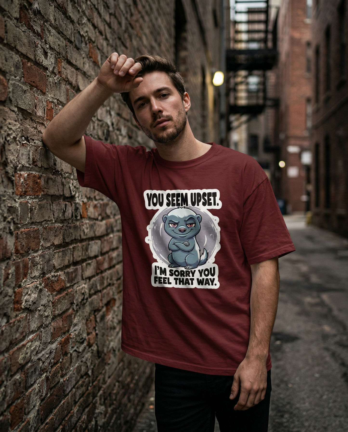 DreamTees | "Honey Badger Mood" Sarcastic Graphic Unisex Classic Crew T-Shirt