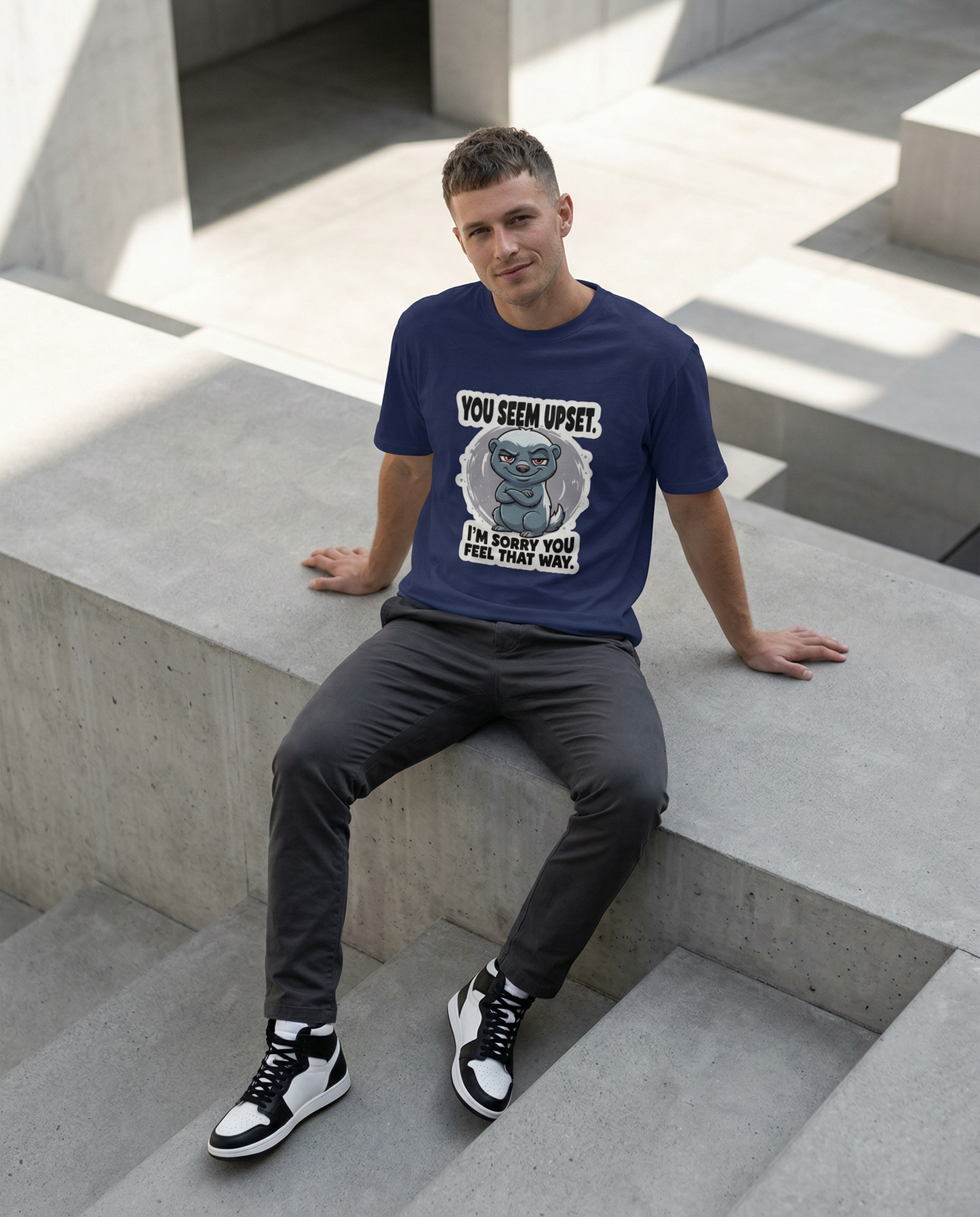 DreamTees | "Honey Badger Mood" Sarcastic Graphic Unisex Classic Crew T-Shirt